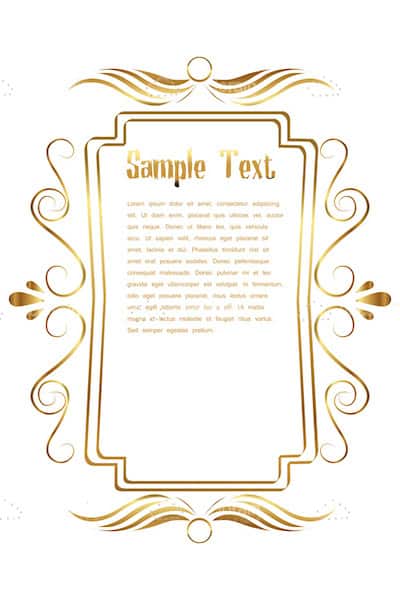 Golden Floral Frame with Sample Text